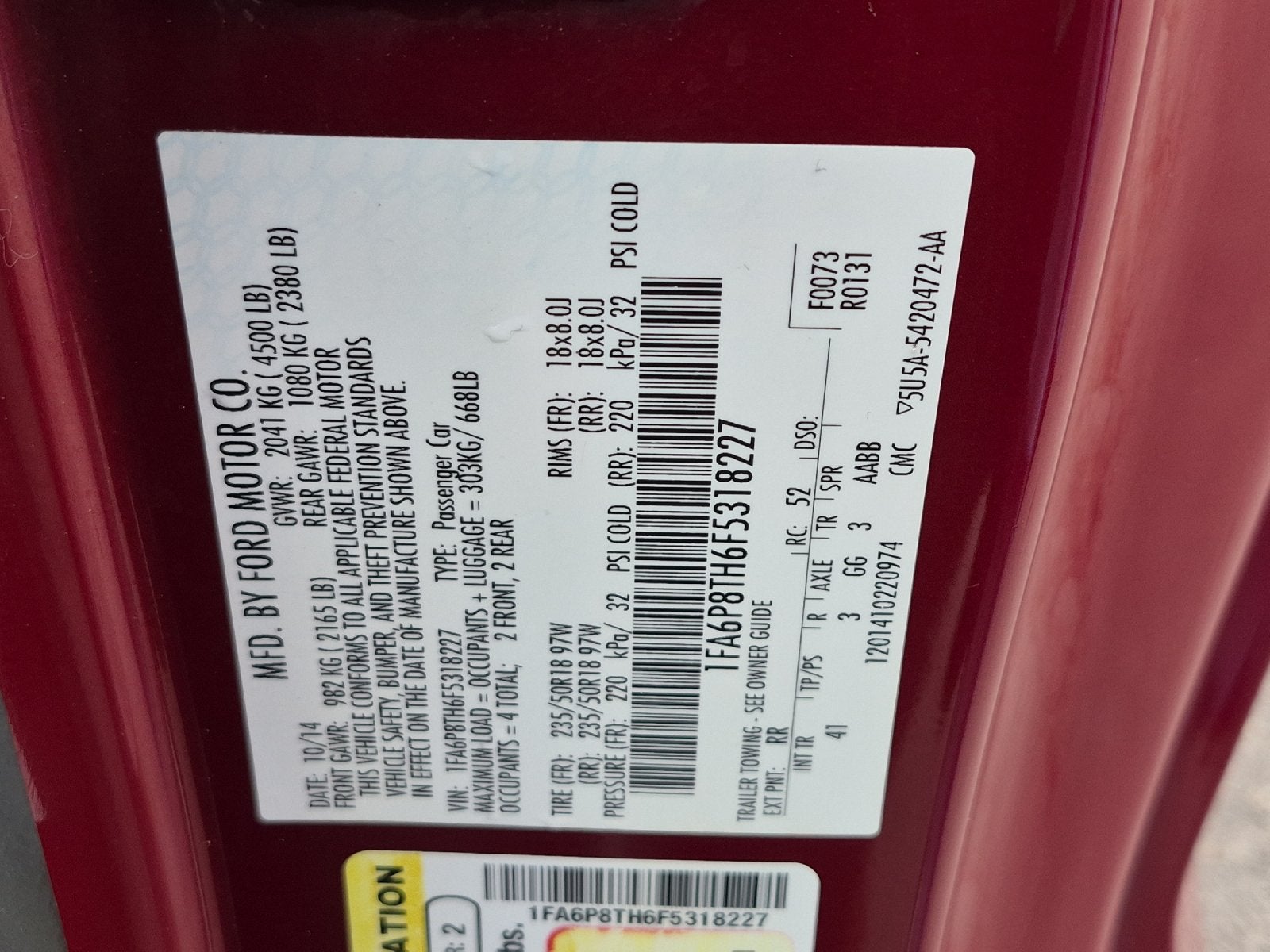 2015 Ford Mustang EcoBoost Premium