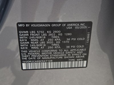 2025 Volkswagen Atlas 2.0T SE