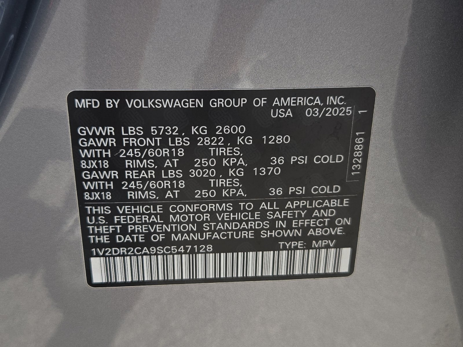 2025 Volkswagen Atlas 2.0T SE