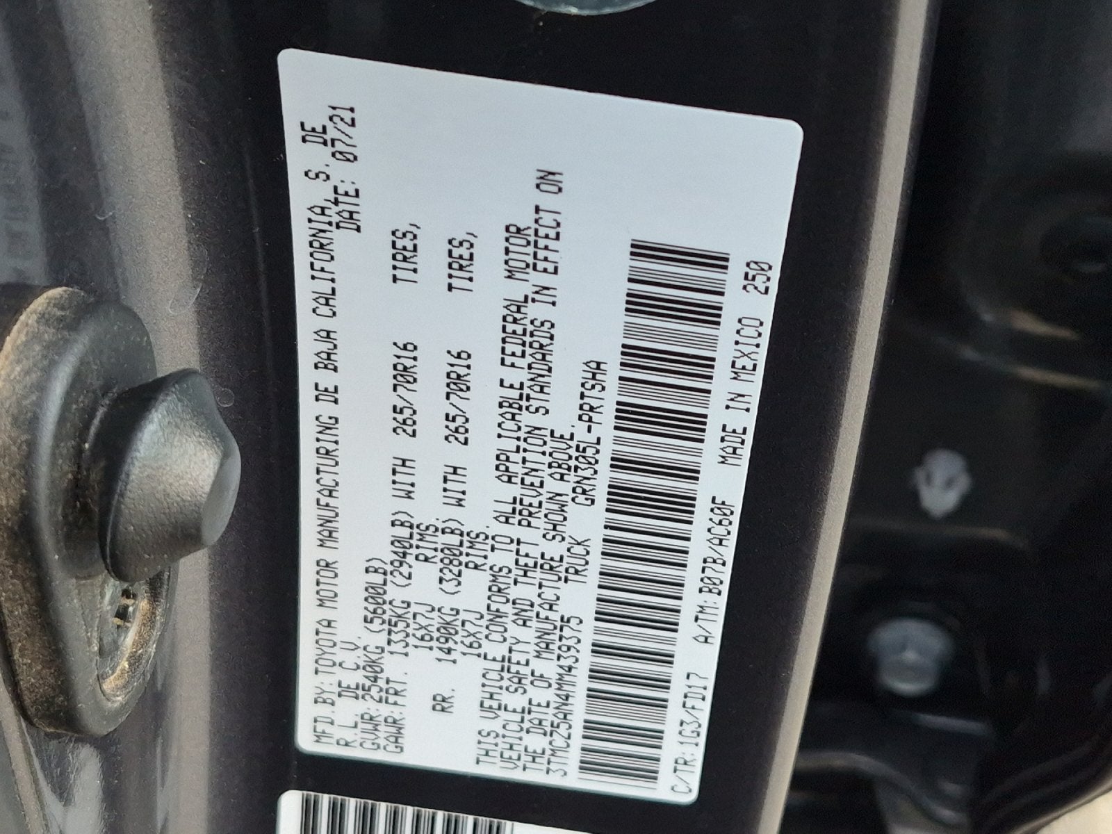 2021 Toyota Tacoma TRD Off-Road V6