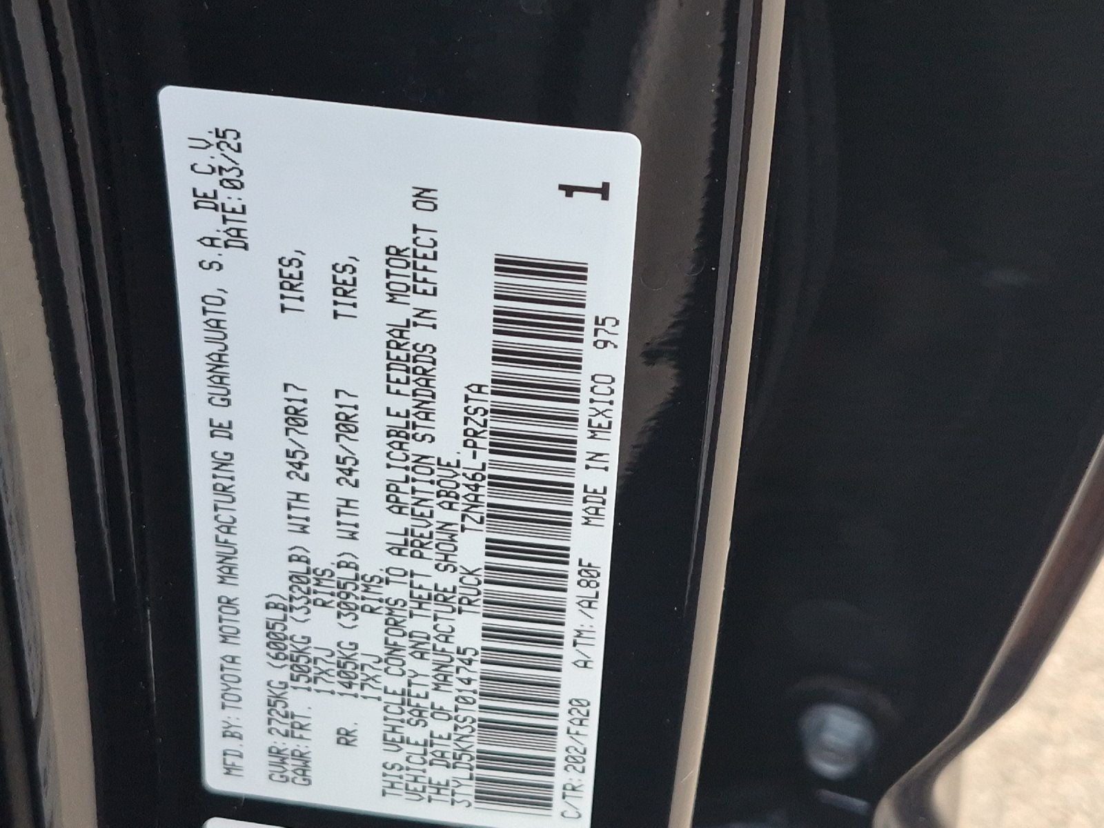 2025 Toyota Tacoma SR