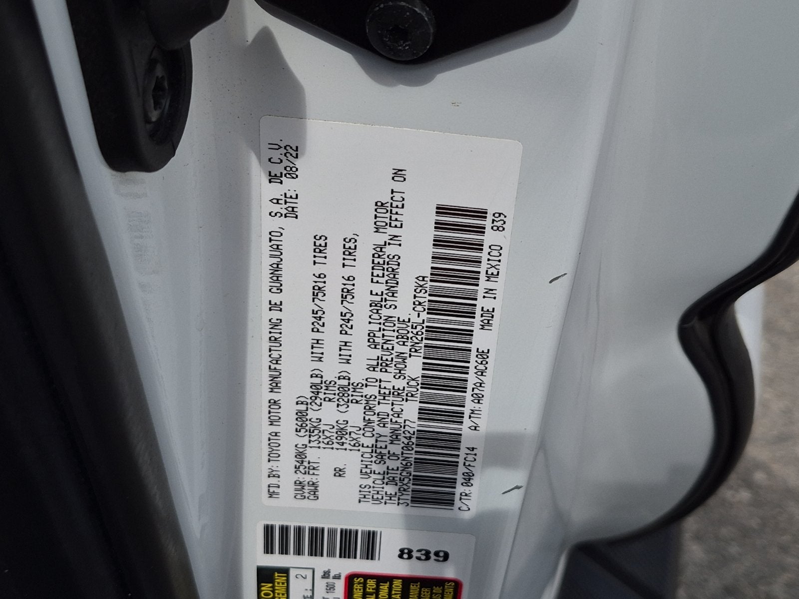 2022 Toyota Tacoma SR5