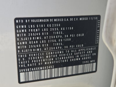 2019 Volkswagen Tiguan 2.0T SEL