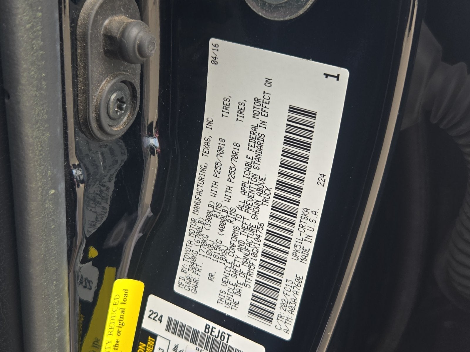 2016 Toyota Tundra SR5 4.6L V8