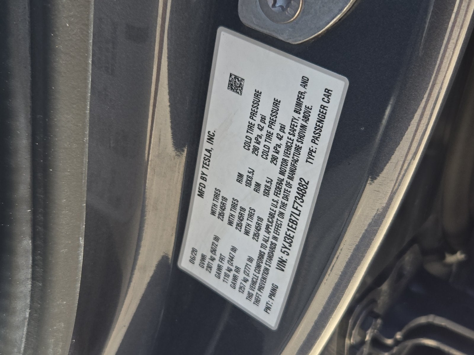 2020 Tesla Model 3 Long Range