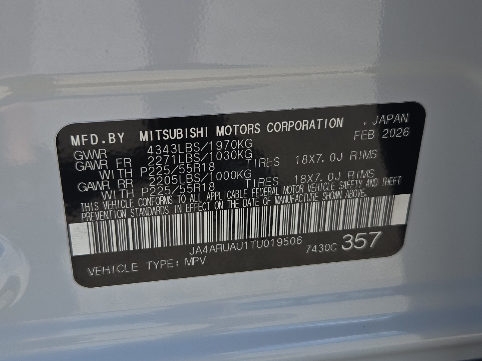 2026 Mitsubishi Outlander 2.0 LE